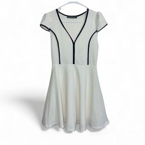 FINN & CLOVER Women’s Fitted A-Line Fit & Flare Sundress Nautical White Size Med